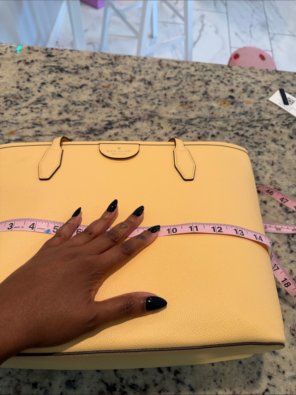 kate spade lemon yellow leather tote - Picture 7 of 15